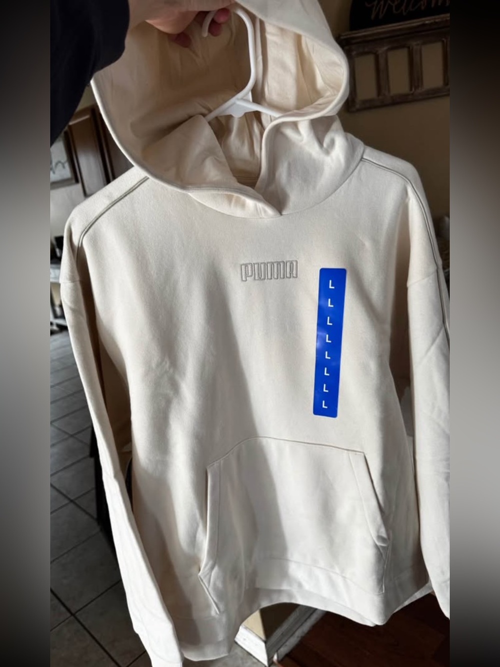 Puma Cream Pullover Hoodie with Subtle Logo